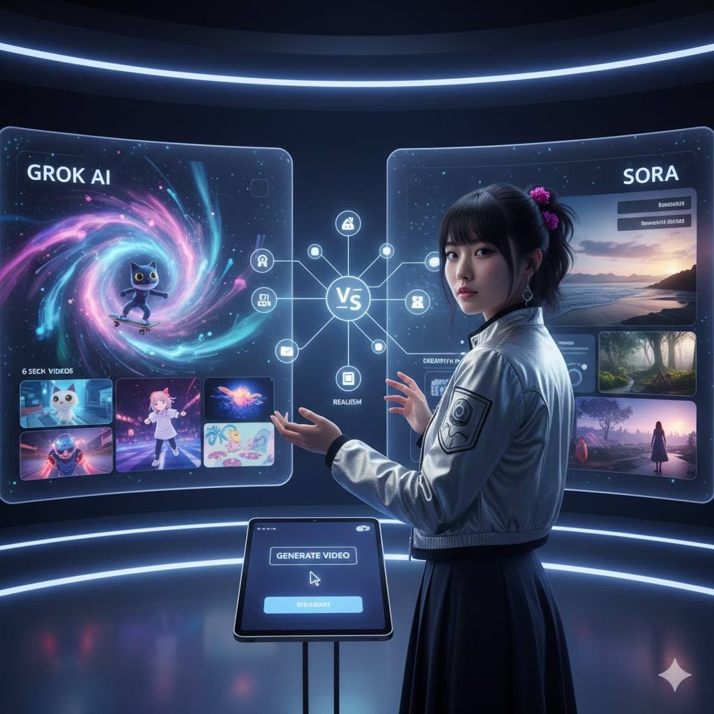 グロックAI動画生成の始め方！無料機能やSoraとの違いを解説