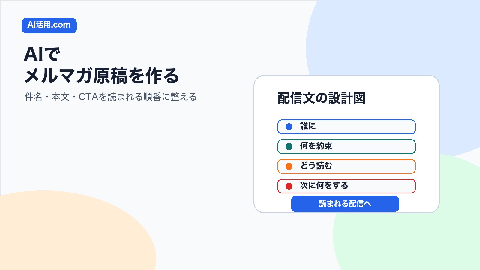 AIでメルマガ原稿を件名 本文 CTAまで読まれる順番に整える図解