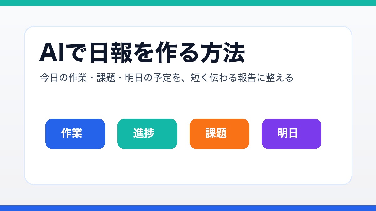 AIで日報を作る方法のアイキャッチ画像