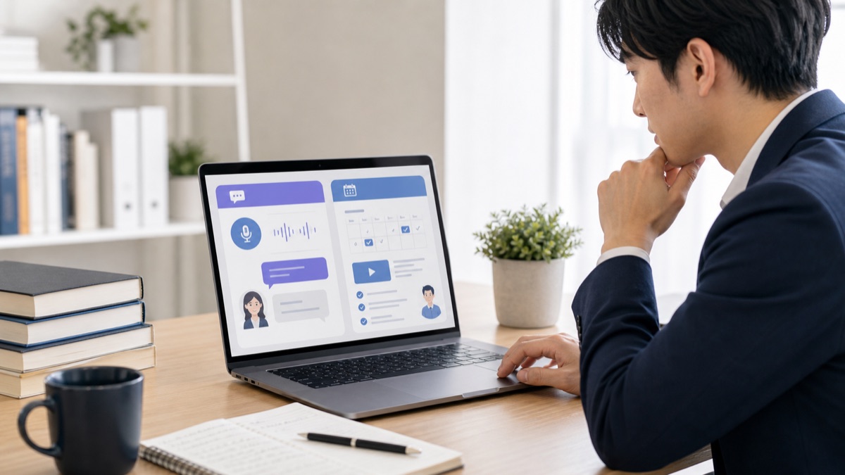 AI英会話アプリと日次英語レッスンを比較するイメージ