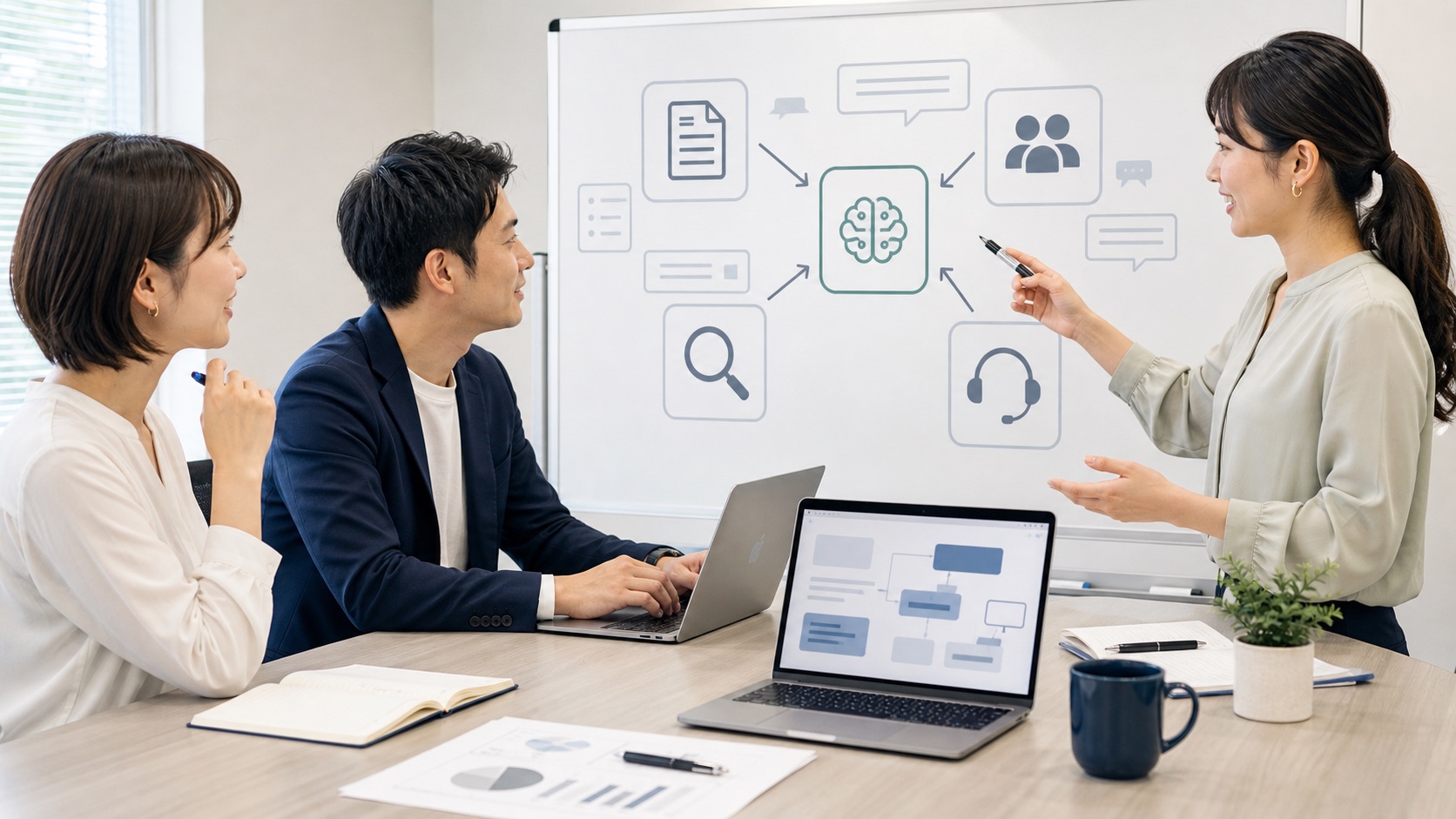 生成AIを日々の業務に活用するチームのイメージ