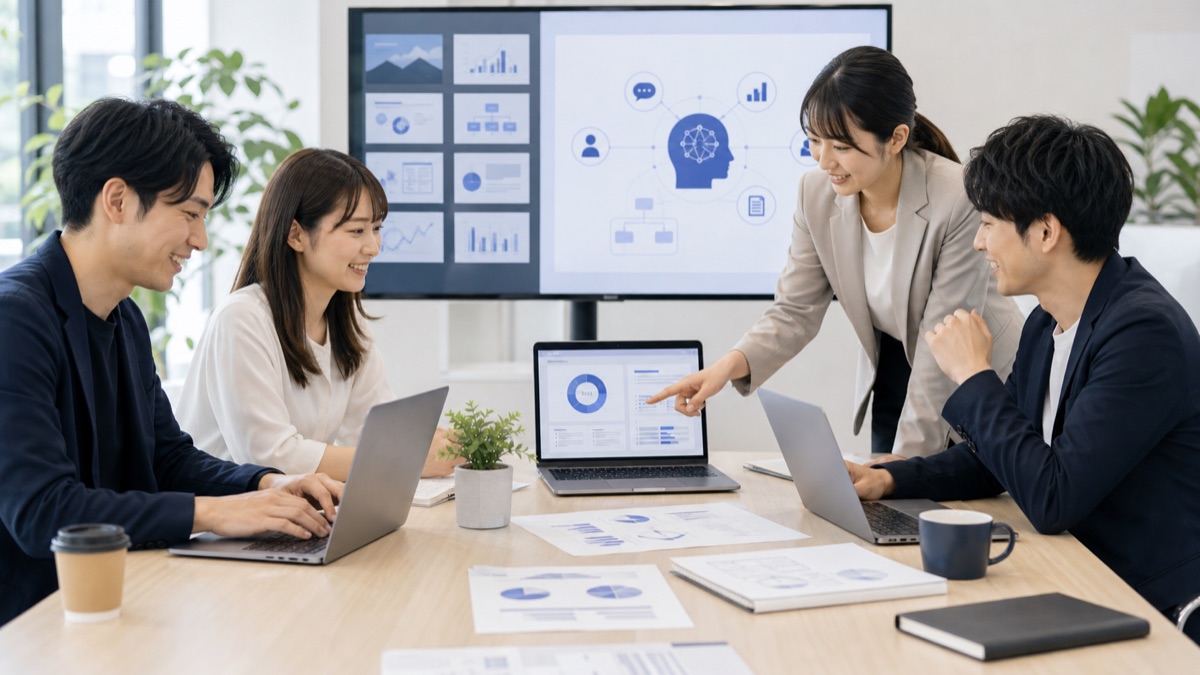 学んだ生成AIをチーム業務に活かすイメージ